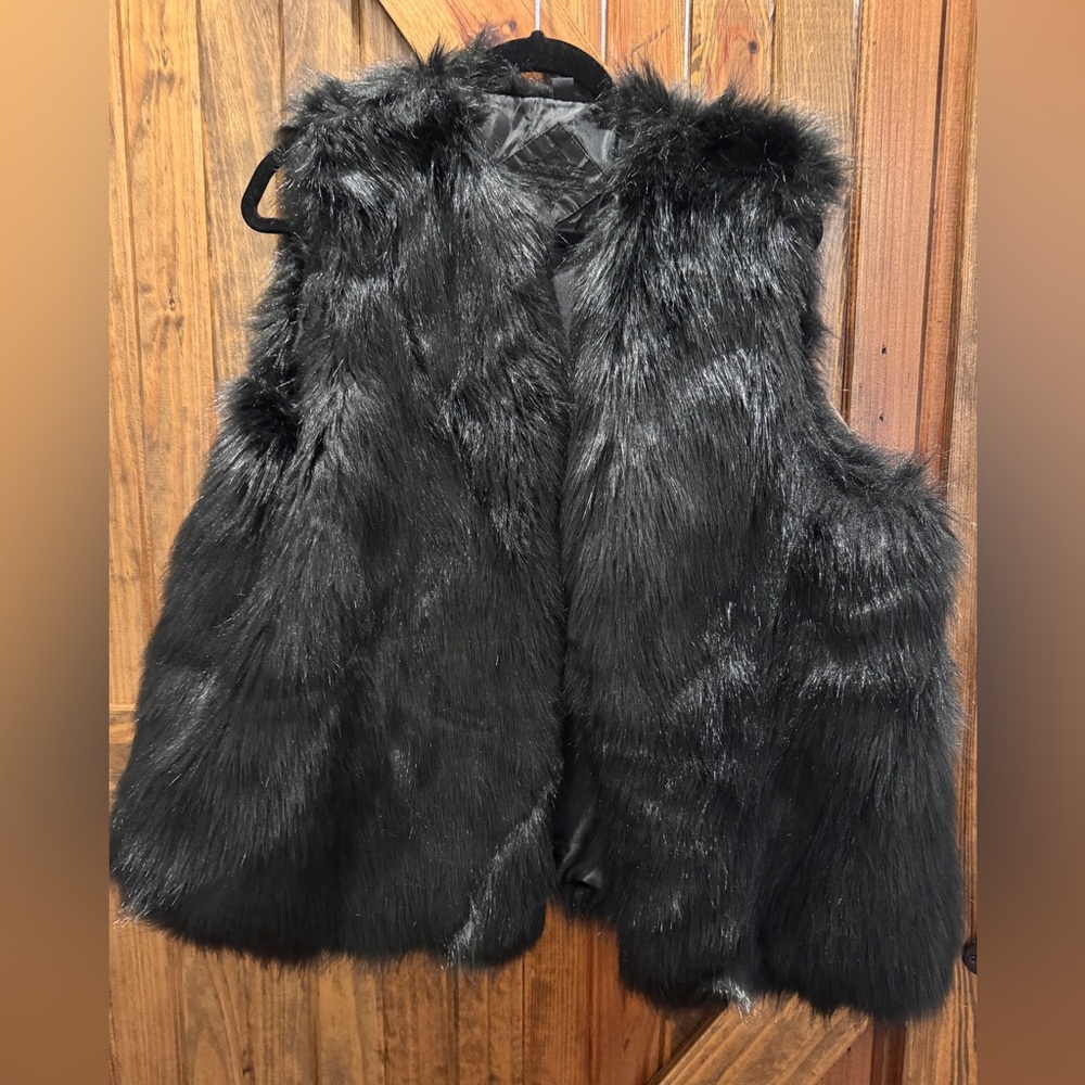 Black Faux Fur Vest